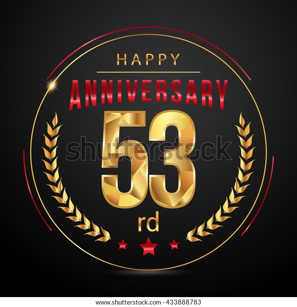 53 Golden Anniversary Logo Low Poly Stock Vector (Royalty Free) 433888783