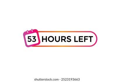 Quedan 53 horas, icono, estilo, temporizador, cuenta regresiva, reloj, tiempo, fondo, Plantilla, quedan 53 horas, cuenta regresiva, pegatina, Anuncio izquierdo, negocio, venta, Botón de etiquetas
