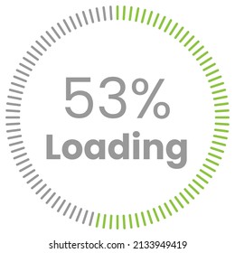 53% Loading. 53% circle diagrams Infographics vector, 53 Percentage ready to use for web design ux-ui