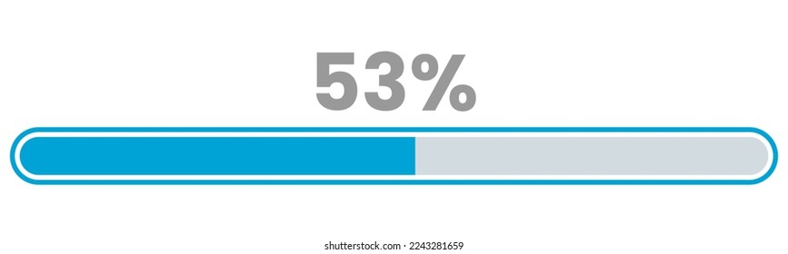 53% Loading. 53% progress bar Infographics vector, 53 Percentage ready to use for web design ux-ui