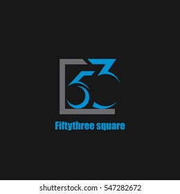 53 Number logo design vector element