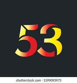 53 number logo gradient style letter design