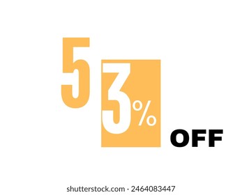 53% off discount creative vector banner illustration, sale special offer 53% off, 53% off discount creative vector
