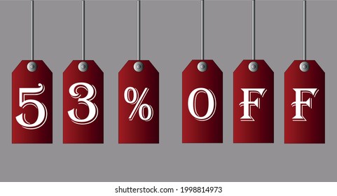 53% de descuento en cupones rojos para ofertas especiales de descuento.