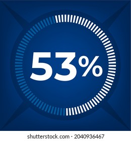 53 percent count on dark blue background