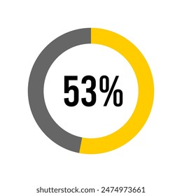 53% Prozent Diagrammmeter von Ready-to-Use für Webdesign, Benutzeroberfläche oder Infografik -