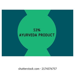 53% percentage Ayurveda product wonderfull geometric rectangular shape design element vector illustration for promo sign label on white background with fantastic font and black color