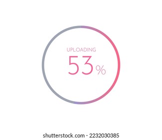 carga de 53%, gráfico circular para Sus documentos, informes, diagramas de porcentaje de círculo del 53% para infografías