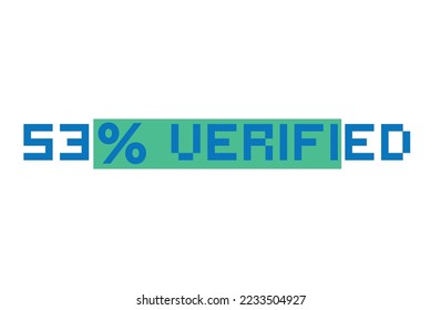 53% percentage verified vector art illustration with fantastic font and green color
