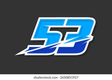 53 número de carrera Plantilla de diseño de Vector moderno EPS 10