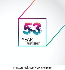 53 th anniversary event party. Vector illustration. numbers template for Celebrating.