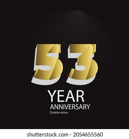 53 th anniversary event party. Vector illustration. numbers template for Celebrating.