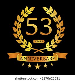 53 th Anniversary logo template illustration. suitable for you
