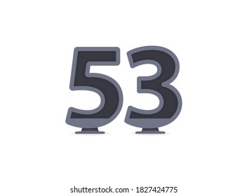 53 diseño de número vectorial. Para logotipo, etiqueta de marca, elementos de diseño, identidad corporativa, aplicación, etc. Ilustración vectorial aislada          