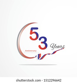 53 Year Anniversary celebration Vector Template Design Illustration
