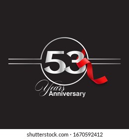 53 Year Anniversary celebration Vector Template Design Illustration