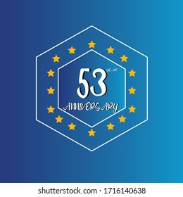 53 year anniversary celebration, vector design for celebrations, invitation cards and greeting cards