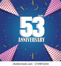 53 year anniversary celebration, vector design for celebrations, invitation cards and greeting cards