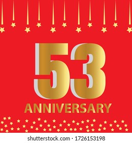 53 year anniversary celebration, vector design for celebrations, invitation cards and greeting cards