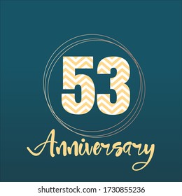 53 años de celebración, diseño vectorial para celebraciones, tarjetas de invitación y tarjetas de felicitación