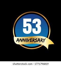 53 años de celebración, diseño vectorial para celebraciones, tarjetas de invitación y tarjetas de felicitación