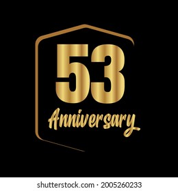 53 year anniversary celebration, vector design for celebrations, invitation cards and greeting cards