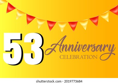 53 year anniversary celebration, vector design for celebrations, invitation cards and greeting cards