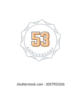 53 Aniversario de la Feria del Vector. Feliz Aniversario Saludo Celebra la Ilustración de Diseño de Plantilla