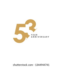 53 Year Anniversary Vector Template Design Illustration