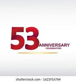 53 Year Anniversary Vector Template Design Illustration