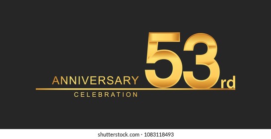 53 Years Anniversary Celebration Elegant Golden Stock Vector (Royalty ...