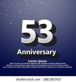 53 years anniversary celebration logo vector template design