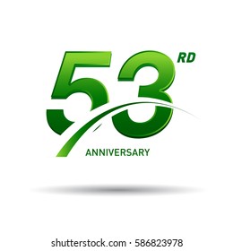 53 years anniversary. celebration logo design