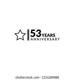 53 years anniversary celebration simple logo