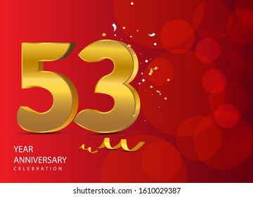 53 Years Anniversary Celebration Vector Template Design Illustration