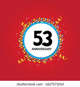 53 Years Anniversary Celebration Vector Template Design Illustration
