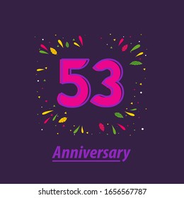 53 Years Anniversary Celebration Vector Template Design Illustration