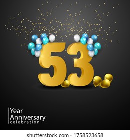53 Years Anniversary Celebration Vector Template Design Illustration