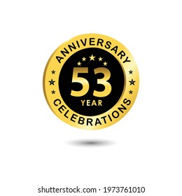 53 Years Anniversary Celebration Vector Template Design Illustration