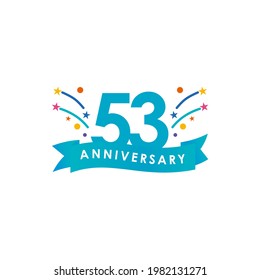 53 Years Anniversary Celebration Vector Template Design Illustration. Vector Eps10