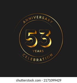 53 Years Anniversary Celebration, Vector Design Illustration Template