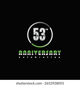 Ilustración de diseño de Plantilla de Vector de celebración de 53 años