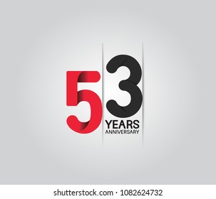 53 years anniversary for company celebration. anniversary logo with red and black color
