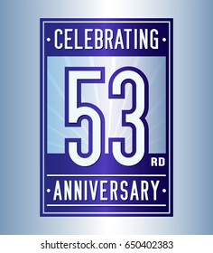 53 years anniversary design template. Vector and illustration
