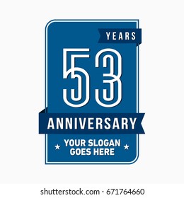 53 years anniversary design template. Vector and illustration.