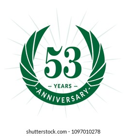 53 years anniversary. Elegant anniversary design. 53 years logo.