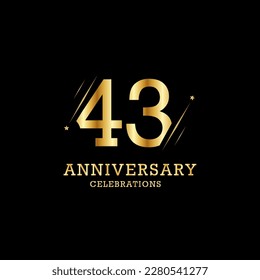 53 years anniversary with gold line and stars