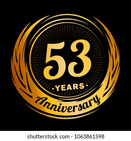 53 Years Anniversary Anniversary Logo Design Stock Vector (Royalty Free ...