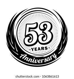 53 years anniversary. Anniversary logo design. 53 years logo