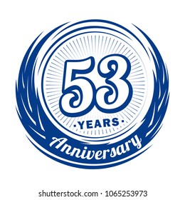 53 years anniversary. Anniversary logo design. 53 years logo.